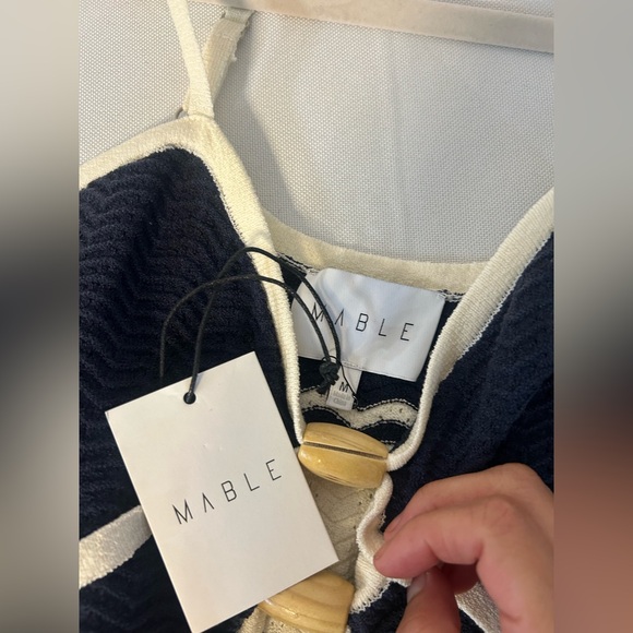 MABLE navy and off white cutout bodycon maxi dress - Picture 8 of 10